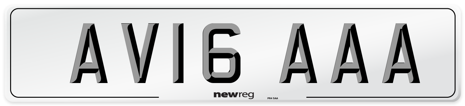 AV16 AAA Number Plate from New Reg